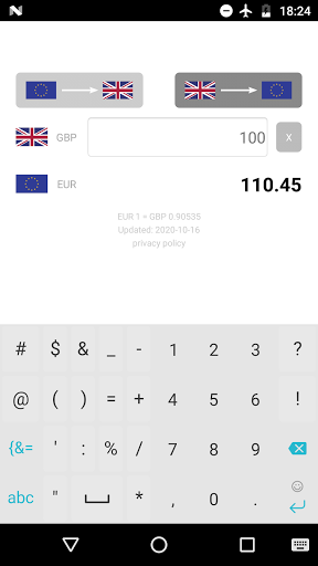 Euro to British Pound Screen 2