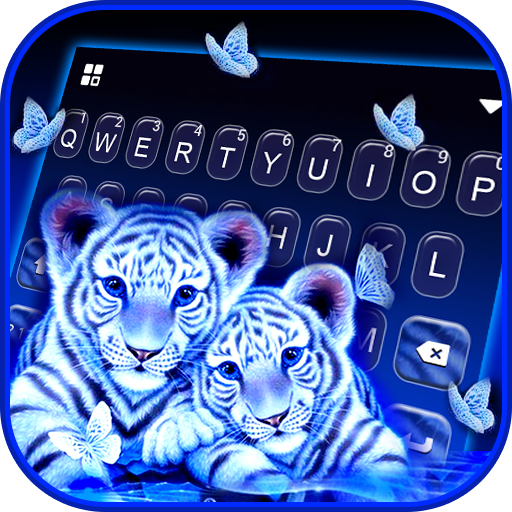 Neon Tiger Cubs Keyboard Backg  Icon