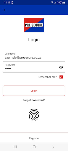 Android application PRESECURE screenshort