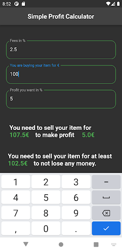 Android application CSGO Trading Calculator screenshort