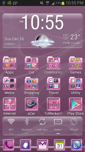 Android application LC Carbon Pink Theme screenshort