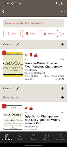 Signature Sommelier Screen 2
