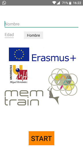 Android application Test Stroop UMH-MEMTRAIN screenshort