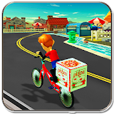 BMX Bicycle Pizza Delivery Boy icon