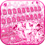 Pink Sparkle Diamond Keyboard Theme