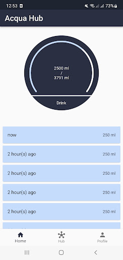 Android application Acqua Hub screenshort