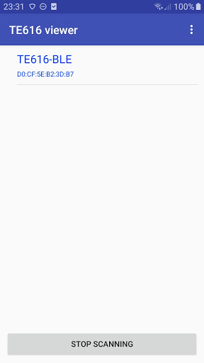Android application TE616-BLE Viewer screenshort