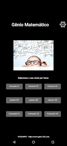 Android application Matemática - Altas habilidades screenshort