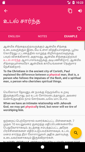 Tamil English Dictionary Screen 3
