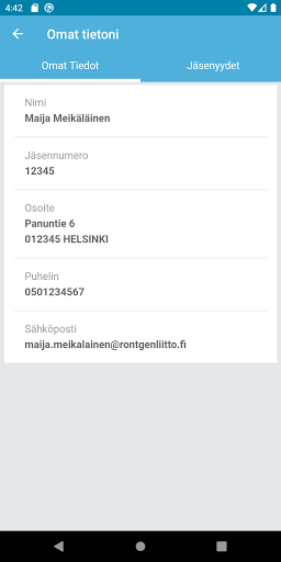 Android application Suomen Röntgenhoitajat screenshort
