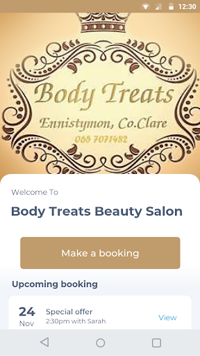 Android application Body Treats Beauty Salon screenshort