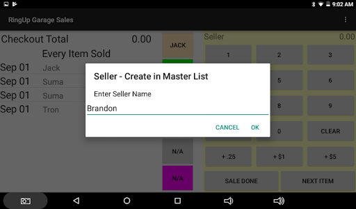 RingUp Garage Sales Screen 2