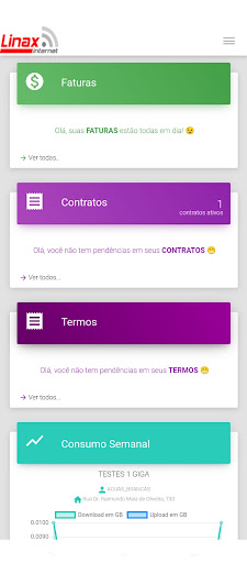 Android application Minha Linax screenshort