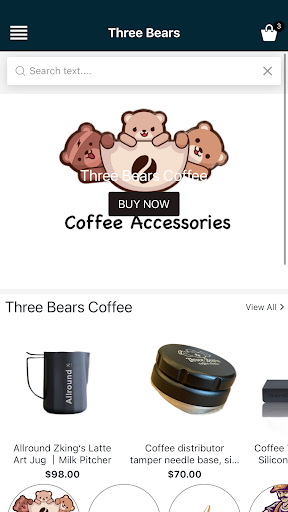 Android application Three Bears Coffee Studio screenshort