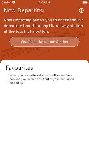 Android application Now Departing screenshort