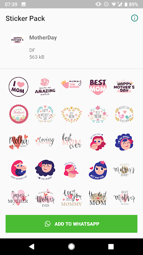 Android application Mothers Day Stickers screenshort