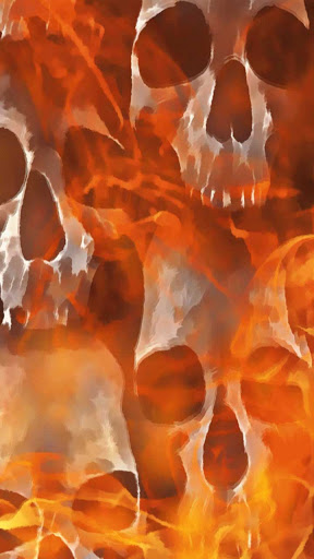Android application burning skull wallpaper screenshort