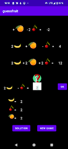 Linear equations fruit game