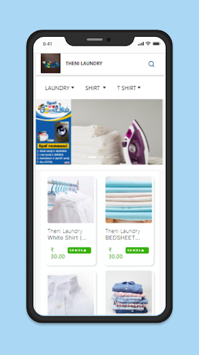Android application Theni laundry screenshort