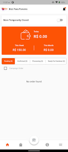 Android application Bizz Para Parceiro screenshort