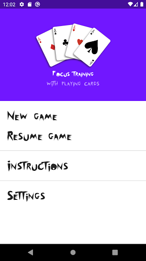 Focus training w playing cards Screen 2