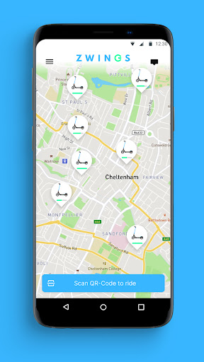 Android application Zwings E-scooter Sharing screenshort