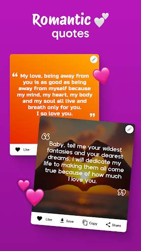 Screenshot of Romantic Love Messages Texts