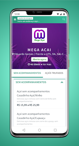 Android application Mega Açaí screenshort
