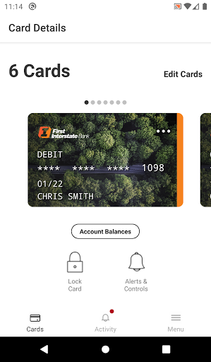 First Interstate Debit Manager Screen 2
