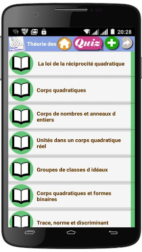 Android application Théorie des nombres screenshort