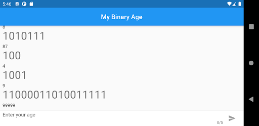 My Binary Age Screen 2