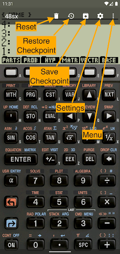 48sx, a vintage RPN calculator Screen 2
