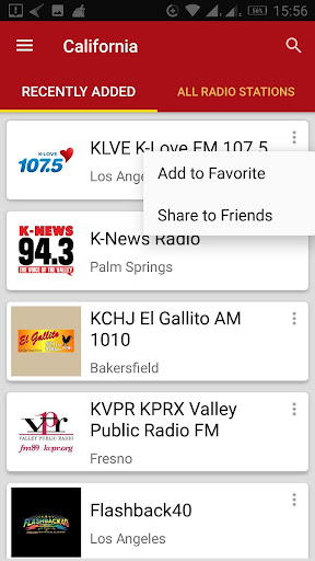 Android application California Radio Stations screenshort