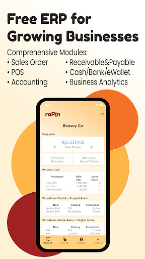 Android application raPin − Cloud-based ERP & POS screenshort
