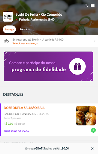 Android application Sushi De Feira screenshort