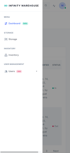Android application Infinity Warehouse screenshort