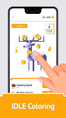 Idle Pixel Art Coloring - Tap tap to color clickerのおすすめ画像1