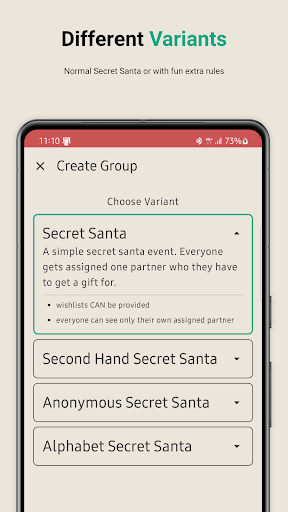 Secret Santa Helper App Screen 2