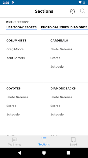 Screenshot of azcentral sports