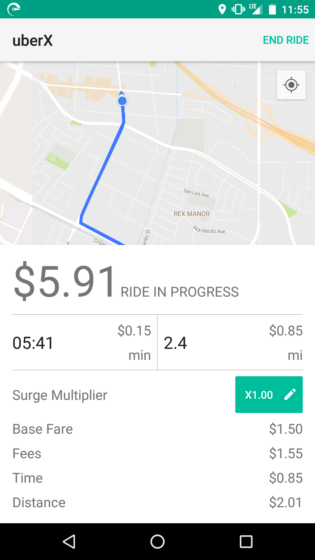 Android application Meter for Uber and Lyft screenshort