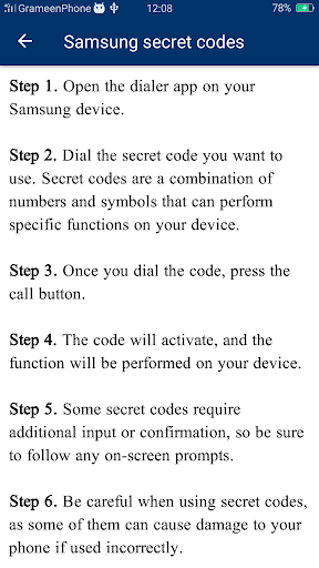 Samsung Unlock Codes Guide Screen 3