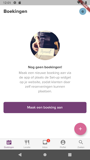 Set-up reserveren Screen 2
