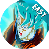 how to draw songoku blue icon