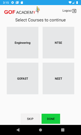Android application GOF Academy screenshort