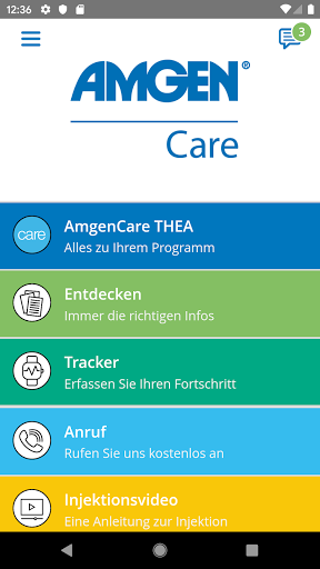 Android application AmgenCare screenshort