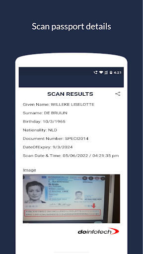 e-passport Scanner Screen 3