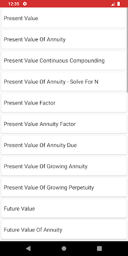 Financial Calculators Screen 2