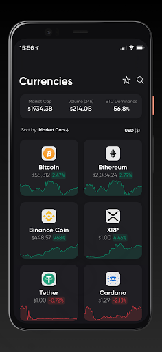 Android application Bi2dao - Crypto Tracker screenshort