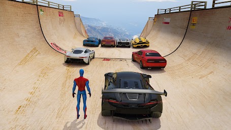 SuperHero Mega Ramp: Car Games