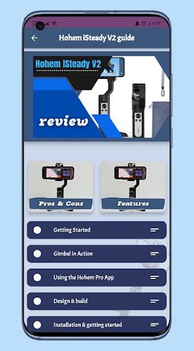Android application Hohem iSteady V2 Guide screenshort
